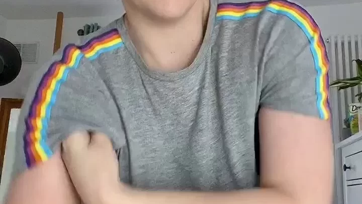Blonde girl in underwear dancing and talking