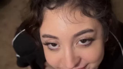 Petite White Girl with Curly Brown Hair Gets Facial