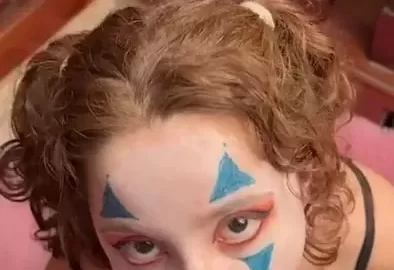 Brujita Roja Clown Girl Sucking Dick Gets Facial