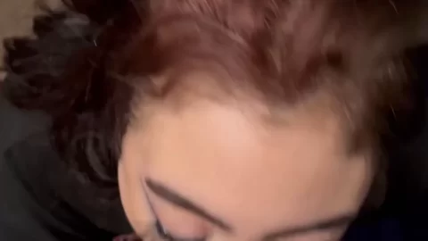 Brunette Blowjob in Bedroom
