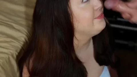 Slim white couple oral sex in bedroom