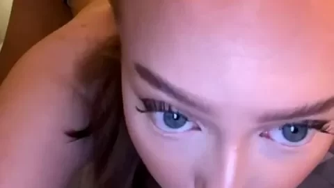 Brunette girl with septum piercing fucks on bed