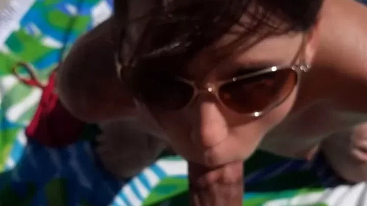 Riley Jacobs Public Beach Blowjob