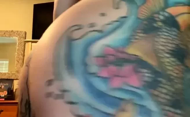 Slim White Girl with Tattoos and Piercing Gets Naked