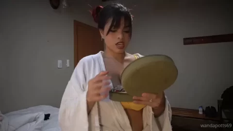 Latina girl exercises then gets naked