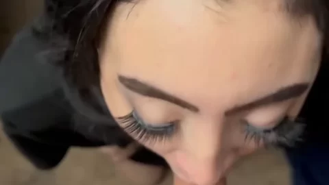 Slim White Guy Gets Oral Sex in Dim Garage