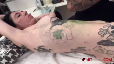 AltErotic – Marie Bossette Gets A Beautiful Rose Tattooed On Her Right
